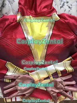 Najnovejši Kapetan Shazam Cosplay Kostum 3D Tiskanja Spandex Shazam Superheroj Kostum Zentai Obleko