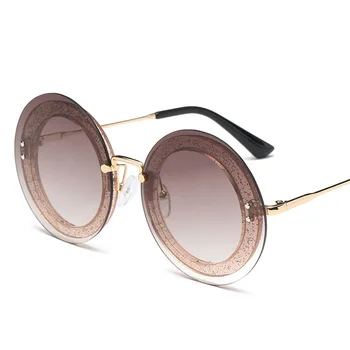 Najnovejši Modni Okrogla Sončna Očala Ženske Blagovne Znamke Oblikovalec Letnik Gradient Odtenki Sončna Očala Oculos De Sol Feminino Lentes