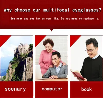 Najnovejši Visoko Kakovost Kovinski Okvir Postopno Obravnavi Očala Moški Ženske Bifocal Anti Modra Svetloba Multifokalna Presbyopia Očala 1.5