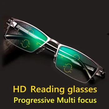 Najnovejši Visoko Kakovost Kovinski Okvir Postopno Obravnavi Očala Moški Ženske Bifocal Anti Modra Svetloba Multifokalna Presbyopia Očala 1.5