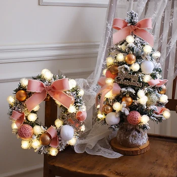 Namizno Okno Božično Drevo Moda za Večkratno uporabo Visoko Kakovostnih Božični Okraski, Roza Zgrinjati Navidad Počitnice Dekor EB50PT