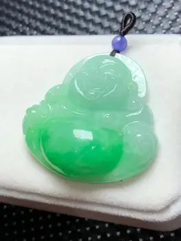 Narava Mjanmar emerald green Jade Vesel Buda Obesek jadeit Amulet Srečen churinga
