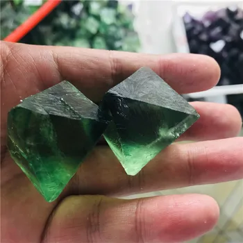 Naravna Zelena fluorite Octahedral kristalno točke Surovega Gemstone Ornament Trsa Okrasni Kamen Zbirka Kamen Mineralnih Kristalov