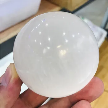 Naravno bela selenit opal polirani kristalno sferične kamen gemstone zdravljenje originalni kamen, sadra massager