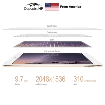 NAS Kapetan iPad Zrak 1 HD Video Home Gumb Dotik ID 9.7 palčni Senzor Svetlobe Eleganca Načrt, Wi-Fi, Mobilnem Tabličnem