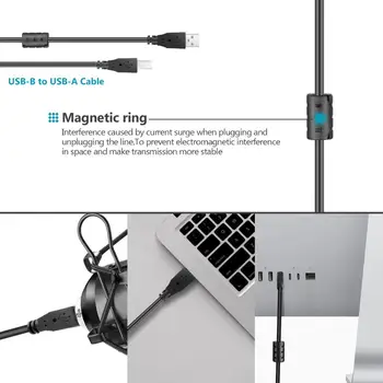 Neewer USB Mikrofon 192KHz/24-bitno Plug&Play Računalnik Cardioid Mic Podcast Kondenzatorski Mikrofon s Strokovno Zvok Chipset