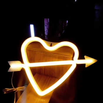 Neon Srce obliko Znaka Nočne Luči Baterije ali USB Upravlja Neon Stenske svetilke za Božič, Rojstni dan, Poroka Stranka Valentinovo