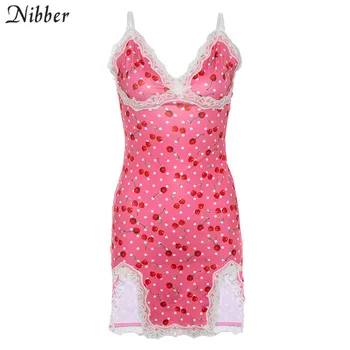 Nibber2019summer luštna dekleta roza čipke bodycon mini obleke ženska moda priložnostne stranka divje tiskanje Osnovne kratek obleko mujer