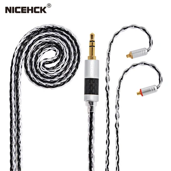 NiceHCK 8 Core Silver Plated Slušalke Kabel 3.5/2.5/4.4 mm MMCX/2Pin Za AS10 ZS10 C10 CA4 C16 DB3 MK3 BL-03 BL-05 KP520 ST-10s