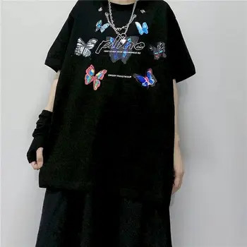 NiceMix bela tiskani gotici korejski majica s kratkimi rokavi ženske t srajce, t-majice plus velikost oblačila Harajuku vrhovi kratek rokav poletje tees