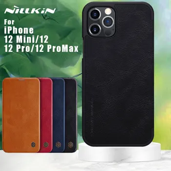 NILLKIN Qin Primeru za Apple iPhone 12 Max Pro / 12 Pro / 12 Mini / 12 Primeru PU Usnja Flip Case Reža za Kartico Hrbtni Pokrovček Primerih