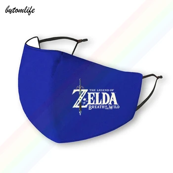 Nintendo Zelda Dih Divje Uradni Igra Logotip Masko Klasični Tiskarski Stroj Dihanje Večkratno uporabo Poliester Usta Masko