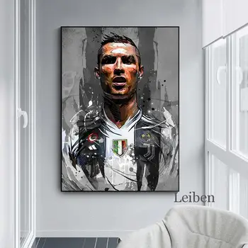 Nogometni Igralec Ronaldo Portret Plakatov in Fotografij Nordijska Sodobno Abstraktno Umetnost Platno Slikarstvo Doma Dekor Moške Soba Fantje Darila