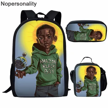 Nopersonality Primarni Šolsko Ortopedic Knjiga Vrečko African Black Art Fantje Tiskanja Nahrbtnik za Otroke, Otrok, Šolske Torbe Mochia