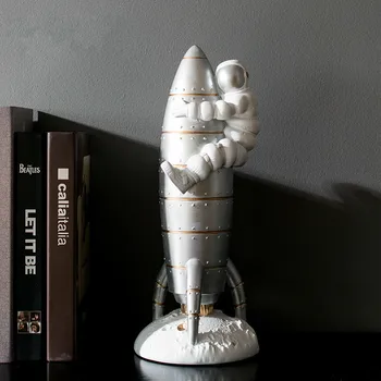 Nordijska Astronavt Kiparstvo Home Office Kozmonavt Znak Kip Raketa NLP Dekor Miniature Model Bar Slika Figurice Obrti
