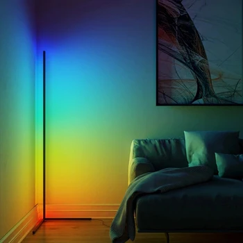 Nordijska RGB Kotu Talna Svetilka Moderne Preprost LED Palica Talne Svetilke za dnevno Sobo, Spalnico Vzdušje Stoji Notranja Luč Napeljave