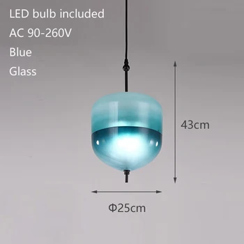 Nordijska Sodobne Solze v obliki Modrega Stekla Led Obesek Luči Za Kuhinjo, Jedilnico, Spalnica Hanglamp Mansarda Deco Lučka Luminaria