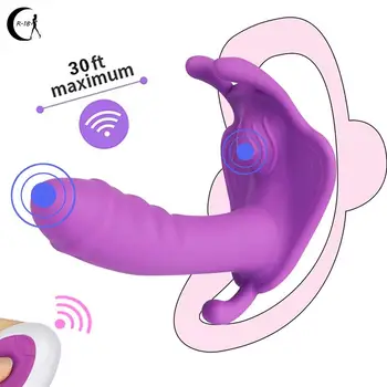 Nositi Dildo, Vibrator Sex Igrača za Ženske, Orgazem Masturbator G Spot Klitoris Spodbujanje Daljinski upravljalnik Hlačke Vibratorji Adult Sex Igrače