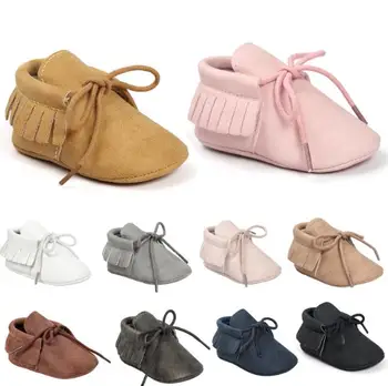 Nov Baby moccasins čevlji otroci Toddlers Bonitete čipke-up Prvi pohodniki Mehko soled Pu usnje Jaslice, anti-slip obutev, Otroška obutev
