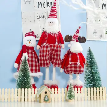 Nov Božični Okraski Dolgimi nogami Lutka Santa Claus Glasbe Lutka Božično Dekoracijo Za Dom Vesel Navidad Darilo Za Otroke