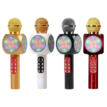 Nov Dom Karaoke Brezžična tehnologija Bluetooth Pisane LED Zvočnik Kondenzatorski Mikrofon Mikrofon Za Igranje Glasbe, Petje Zvočnika Predvajalnik