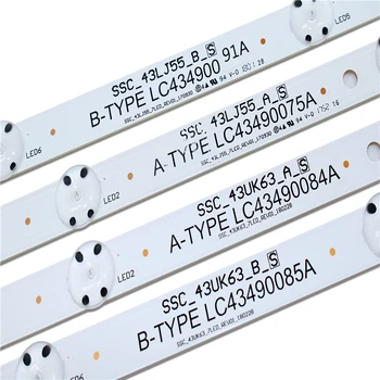 Nov Komplet 6 KOSOV LED osvetlitvijo trakovi za LG 43UJ6300 43UK6300PUE LC43490087A LC43490088A LC43490077A LC43490078A SSC_43UJ63_A
