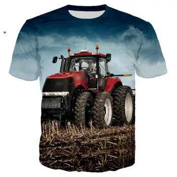 Nov Poletni T-shirt 3D potiskanih majic ulične T - shirt Harajuku traktor moda avto Moški majica s kratkimi rokavi Unisex Smešno Kratek Sleeve zgornji del