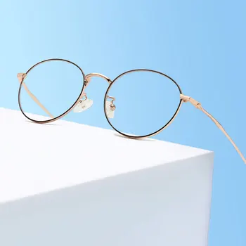 Nov Prihod Anti-modra Svetloba Očala Kovinski Okvir Očal je Kratkovidnost Očala Ovalne Optična Očala z Spomladanski Tečaji, Unisex