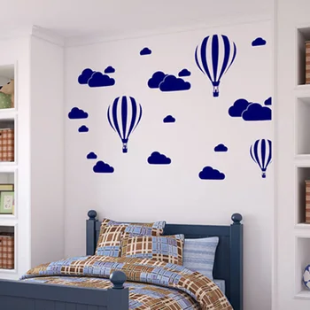 Nov slog balon na Vroč zrak v oblakih Stenske Nalepke Ozadja, okraski za spalnico, dnevno sobo Zidana Ozadje Umetnosti Decals