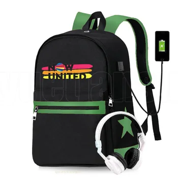 Nov USB Polnjenje Nahrbtnik Zdaj Združenem-Bolje Album NU Ekipe Hip Hop Bookbag Prenosnik za najstnice Šolsko torbo Ženske Travelbags