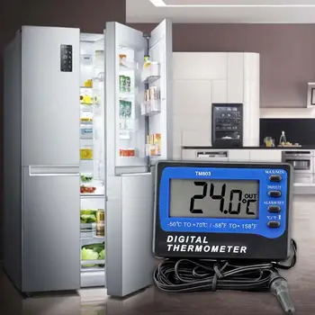 NOVE Digitalne Notranji in Zunanji Termometer Hladilnik Termometer za Merjenje Alarm Akvarij Termometer #45