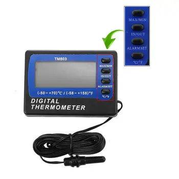 NOVE Digitalne Notranji in Zunanji Termometer Hladilnik Termometer za Merjenje Alarm Akvarij Termometer #45