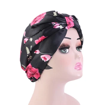 Nove Muslimanske tiskanja Svilnato Turban Kape Za Ženske Saten Bonnet Skp Elastična Headscarf Pokrivalo Ženske Hairloss Kemo Skp Dodatki za Lase