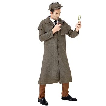 Nove Super Detektiv Sherlock Holmes Kostum Cosplay Odraslih Halloween Kostumi Za Moške Odrasle Pustno Modno Obleko Gor Obleko