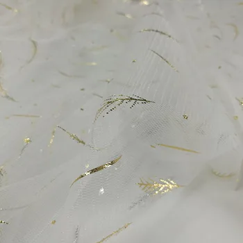Novi majhnimi listi pozlačenega srebra nylon mesh mehko krpo čipke obleko, krilo, obleka tkanine, zavese
