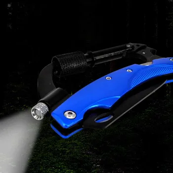 Novi modeli Žep Aluminija, Nerjavečega Jekla Carabiner Posnetek Nož z LED Luč Kavelj KeyChain Športih na Prostem Self-defense Orodja