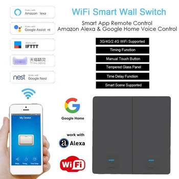 Novi Smart Wi-Fi Gumb Stensko Stikalo Tuya Pameten/Pametna Življenje App Remote Control Časovno Touch Smart Stikalo Za Google Domov/Alexa
