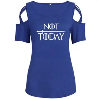 Novi T-Shirt Za Ženske NE DANES Črke Natisni Povoj Off Ramenski Plus Velikost Vrhovi Harajuku Bombaž Poletje Smešno Ženske Sprašujem