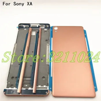 Novih Celotno Stanovanje Srednji Sprednji Okvir Ploščo Stanovanj Za Sony Xperia XA F3111 F3112 F3115+Strani Železniške Trak S Strani Gumbov+Logotip