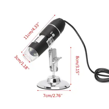 Novo 1600X USB, HD Digitalni Mikroskop Fotoaparat Endoskop 8LED Lupo z Držite Stojalo Industrijske laboratorijske USB