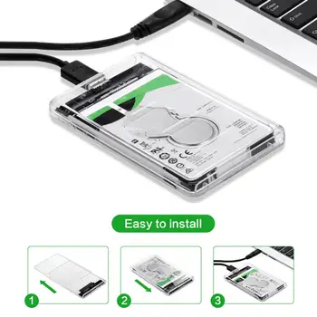 Novo 2.5 inch Pregleden HDD SSD Primeru, SATA III, USB 3.0 Trdi Disk, Disk, Ohišje Podporo za Mobilne naprave Zunanje HDD za Prenosni RAČUNALNIK