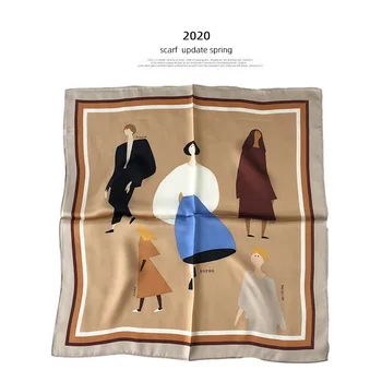 Novo 2021 Naravni Pravi Svileni Šal Moda za Ženske Poletne Plaže Mala 53*53 cm Vratu Rute Šal Ruta Hidžab Pashmina Poncho