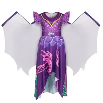 Novo 2021 Potomci 3 cosplay krilni rog princesa stranka, dekleta obleke Halloween vitage čarovnica kostume, Zlo, Vloga Igranje Obleke