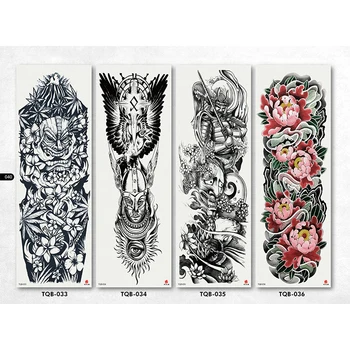 NOVO 4 listi Velikih Začasne Tetovaže Nalepke Moških Roko Rokavi lelft Ramenski Ponaredek Body Art Tattoo nalepke Twinset 3d Ponaredek Totem