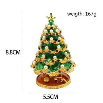 Novo Božično Drevo Ornament Polje Nakit Škatle za Shranjevanje Primeru Emajl Obrti Dekoracijo TE889