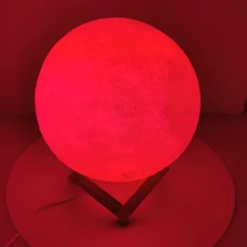 Novo Dropship 3D Tiskanja Luna Lučka Barvite Spremembe na Dotik Usb Led Nočna Lučka Doma Dekor Ustvarjalno Darilo