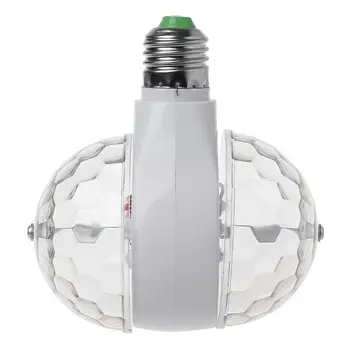 Novo E27 RGB LED Stopnji Svetlobe Laserski Projektor Nitko Dvojno glavo dvosmerni Samodejni Rotacijski Žarnica