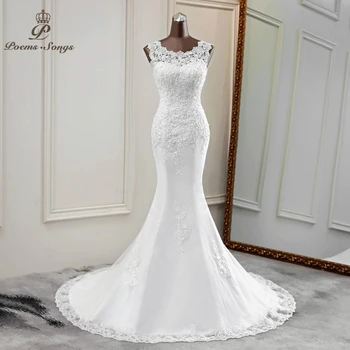 Novo elegantno poročno obleko 2020 poročne obleke morska deklica vestido de novia sirena lepa poroka oblek haljo de mariee aplicirano