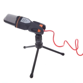 Novo Kondenzatorskega Mikrofona, 3,5 mm Vtič Doma Stereo MIC Namizno Stojalo za PC YouTube Video Skype Klepet, igre na Srečo Podcast Snemanje