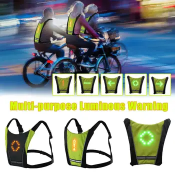 Novo leto 2020 LED Brezžični kolesarski brezrokavnik MTB kolo torba Varnost LED Vključite Opozorilne Luči Telovnik Izposoja Reflektivni Opozorilo Majice